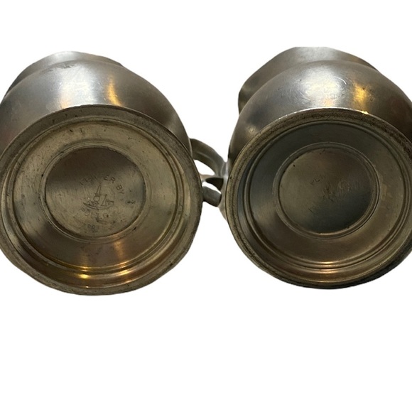 Vintage Pewter by Poole Sugar and Creamer - Picture 6 of 6